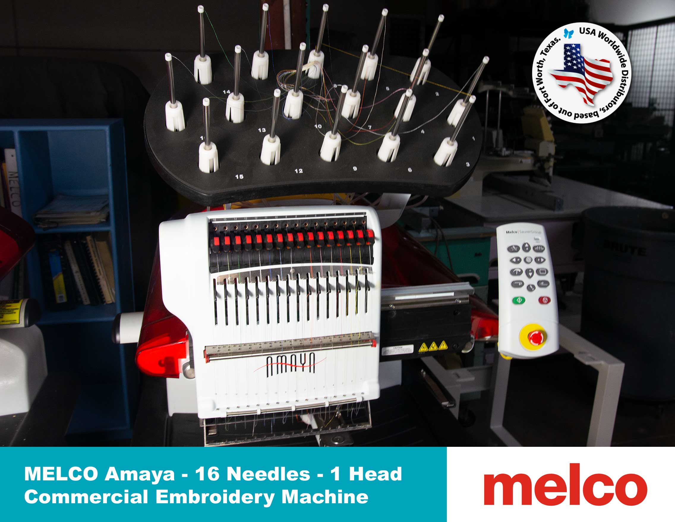 MELCO AMAYA 1 Head 16 Needles Commercial Embroidery Machine